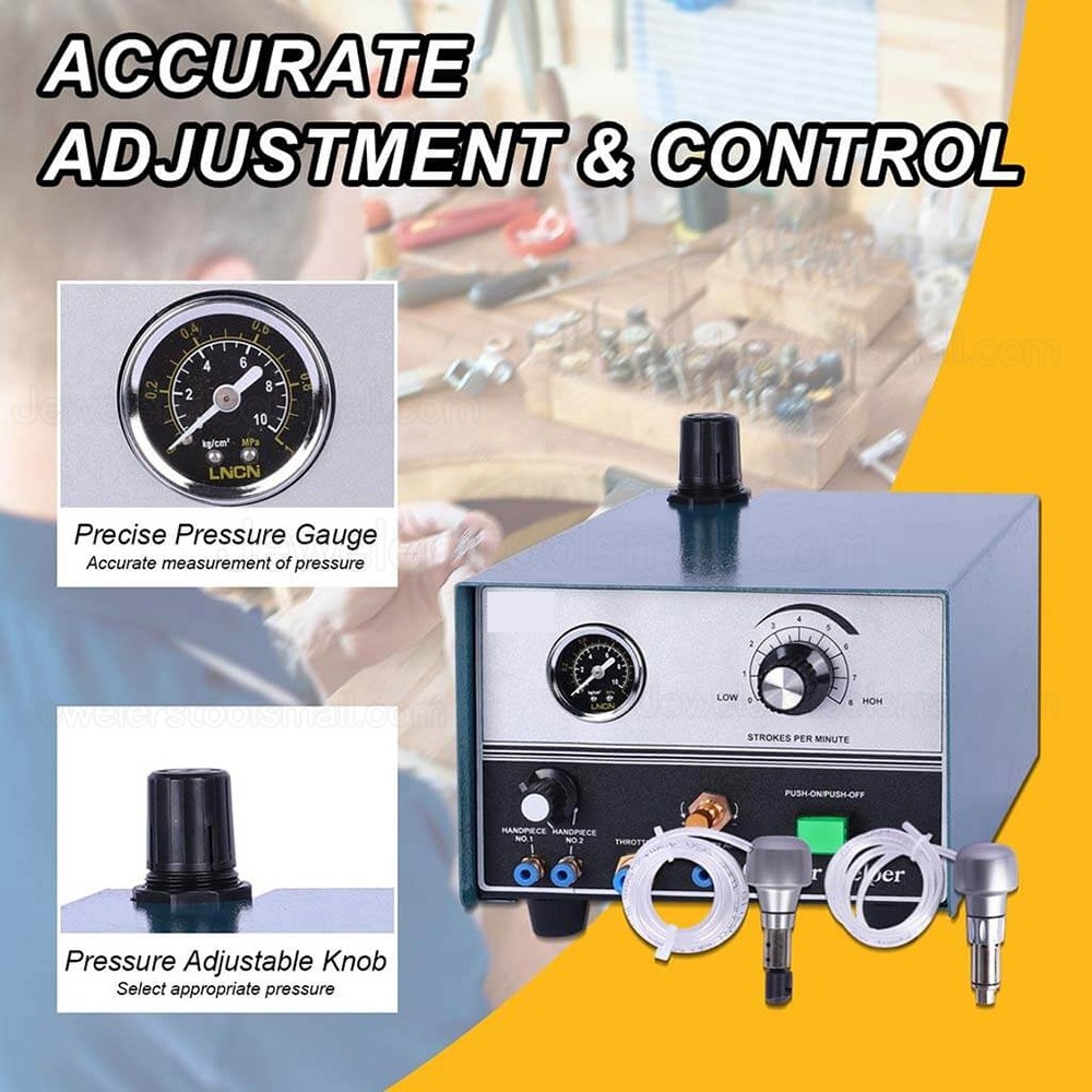 60W Double-Handle Graver Helper Jewelry Pneumatic Engraving Machine 100-4000RPM